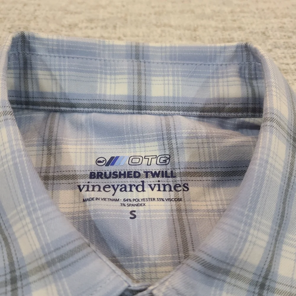 NEW Vineyard Vines Shirt Brushed Twill Plaid On The Go OTG Performance Button Up - Picture 3 of 11